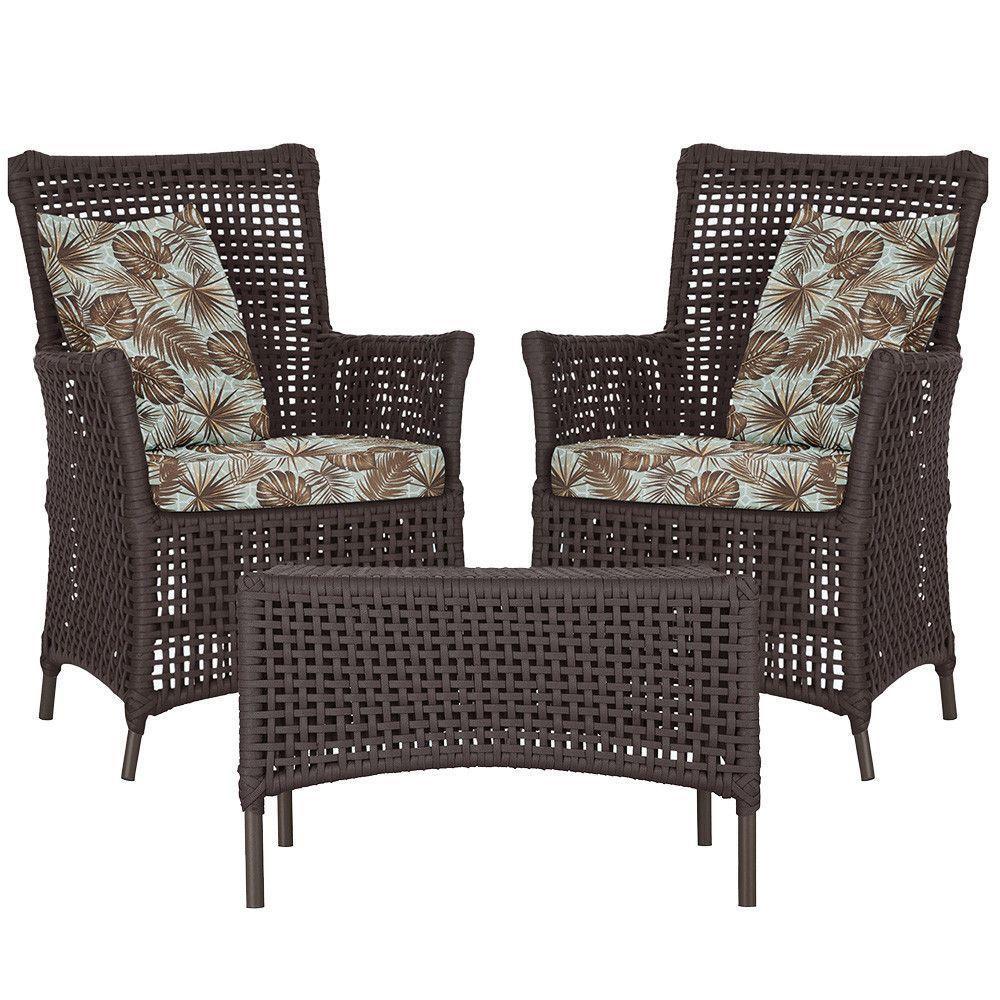 2 Poltronas E 1 Mesa Igapó Alumínio Marrom Corda Náutica E6 Marrom - 1