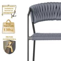 Cadeira Atenas Tricô Náutico E Alumínio Proteção Uv Varanda Prata - 6