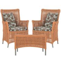 2 Poltronas E 1 Mesa Igapó Alumínio Fendi Corda Náutica E6 Terra Cota - 1