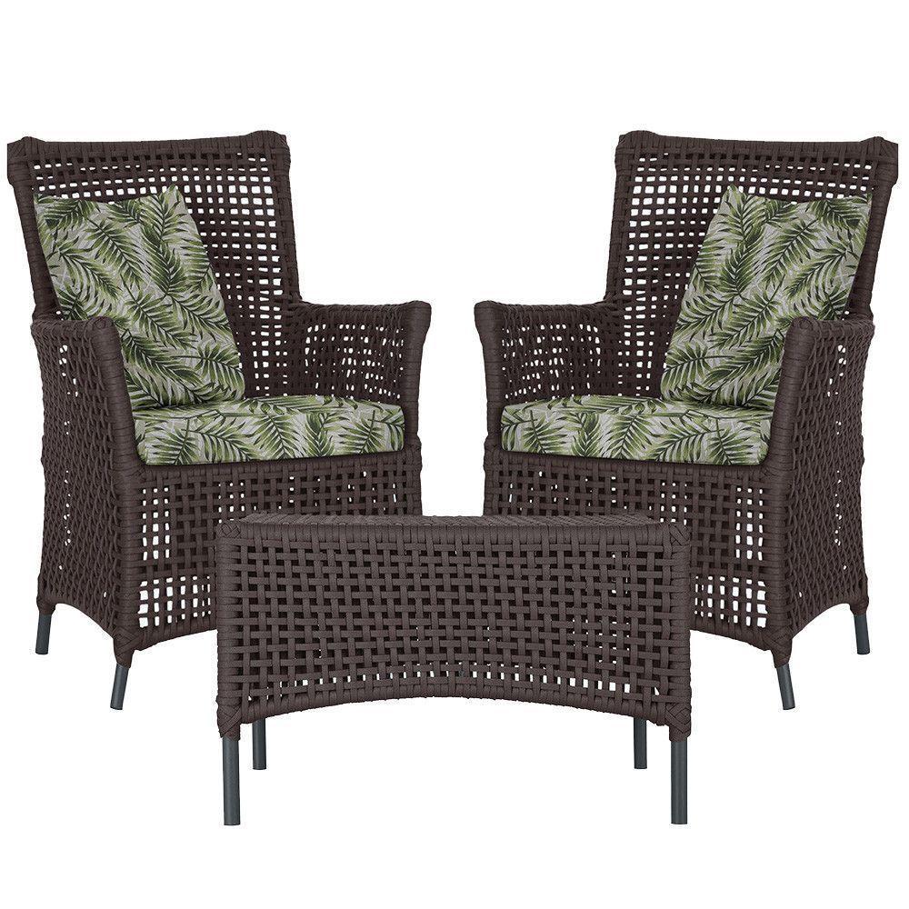 2 Poltronas 1 Mesa Igapó Em Alumínio Preta Corda Náutica E5 Marrom - 1