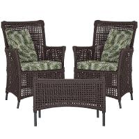 2 Poltronas 1 Mesa Igapó Em Alumínio Preta Corda Náutica E5 Marrom - 1