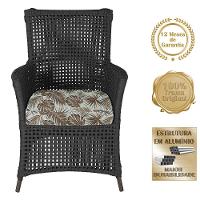 2 Poltronas E 1 Mesa Igapó Alumínio Marrom Corda Náutica E6 Preto - 5