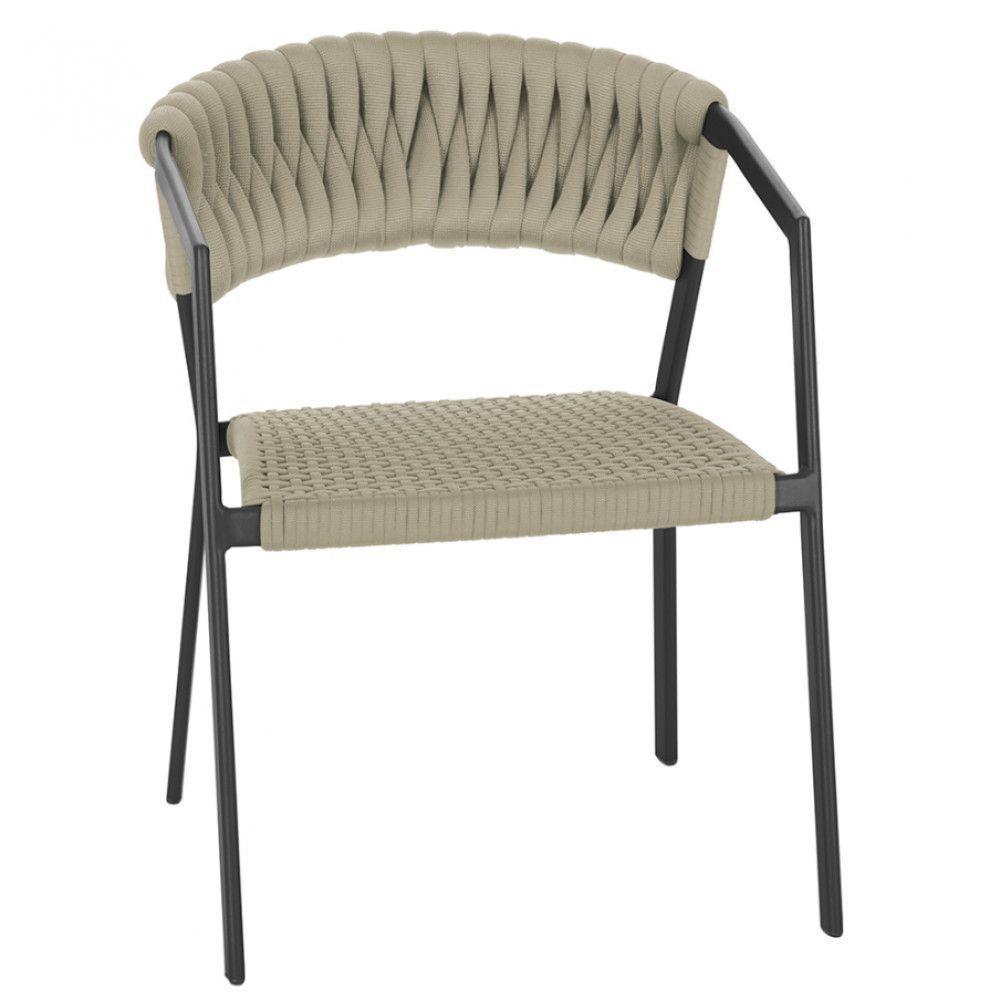 Cadeira Atenas Tricô Náutico E Alumínio Proteção Uv Varanda Rami - 1