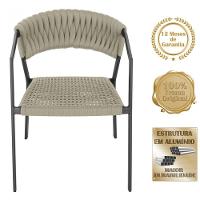 Cadeira Atenas Tricô Náutico E Alumínio Proteção Uv Varanda Rami - 5