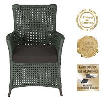 2 Poltronas E 1 Mesa Igapó Alumínio Marrom Corda Náutica E9 Verde - 3