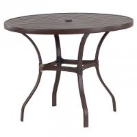 Mesa Roma Com Tampo Ripado 80cm Alumínio - Varanda Cozinha Marrom - 1