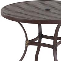 Mesa Roma Com Tampo Ripado 80cm Alumínio - Varanda Cozinha Marrom - 7