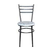 Conjunto 4 Cadeiras Para Cozinha Epoxi Preta Craqueada Assento Floral Areia - 5