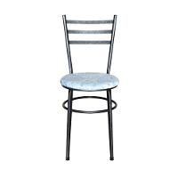 Conjunto 4 Cadeiras Para Cozinha Epoxi Preta Craqueada Assento Floral Gelo