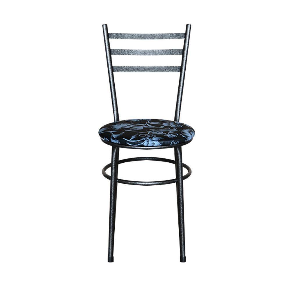 Conjunto 4 Cadeiras Para Cozinha Epoxi Preta Craqueada Assento Floral Preto - 3