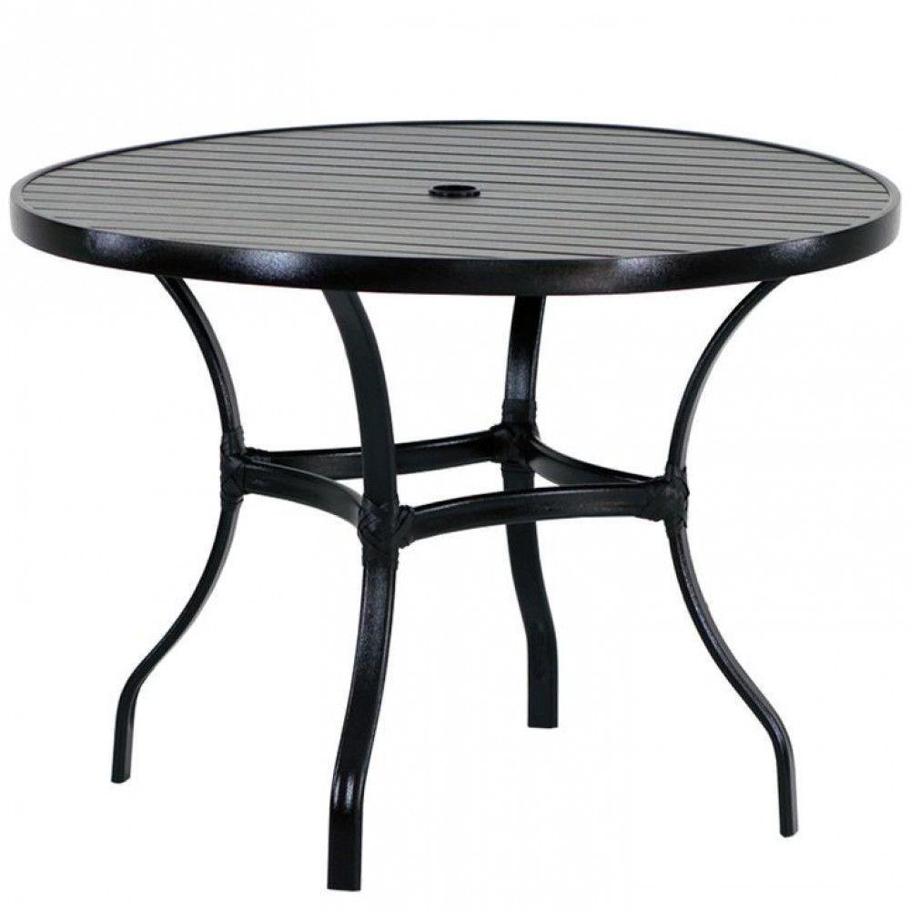 Mesa Roma Com Tampo Ripado 80cm Alumínio - Varanda Cozinha Preto - 1