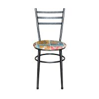 Conjunto 4 Cadeiras Para Cozinha Epoxi Preta Craqueada Assento Floral Happy Hour - 3