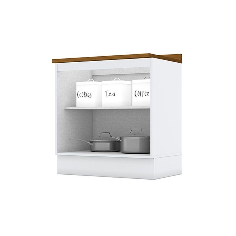 Balcão de Cozinha Americana 2 Portas c/Tampo 80cm Branco - Henn - 2