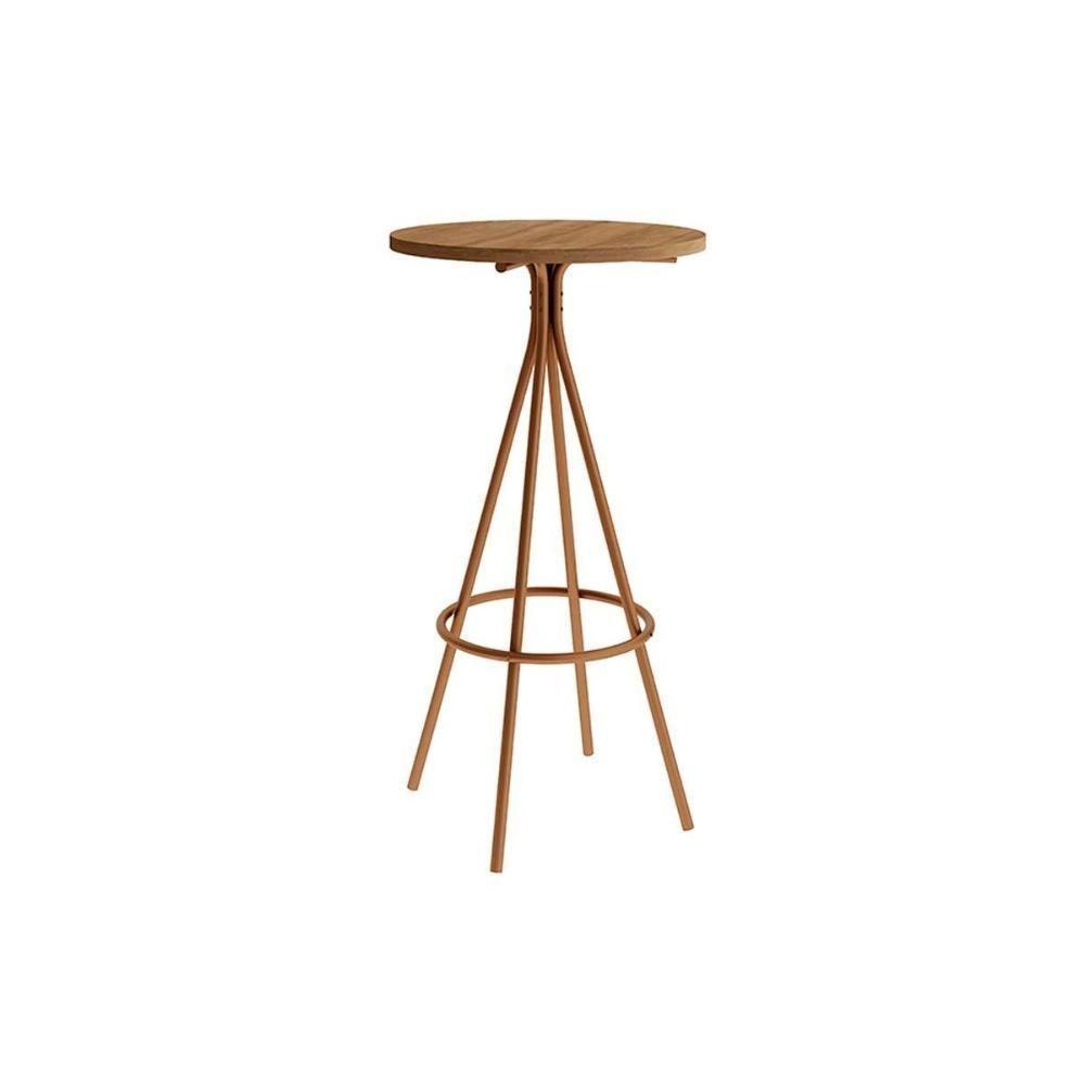 Mesa de Sala Jantar 1575 Base Aço c/ Tampo Madeirado 60 cm Freijo c/ Rose - Carraro - 1