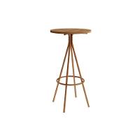 Mesa de Sala Jantar 1575 Base Aço c/ Tampo Madeirado 60 cm Freijo c/ Rose - Carraro - 1