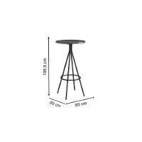 Mesa de Sala Jantar 1575 Base Aço c/ Tampo Madeirado 60 cm Freijo c/ Rose - Carraro - 3