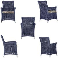 2 Poltronas E 1 Mesa Igapó Alumínio Preta Corda Náutica E6 Azul - 3