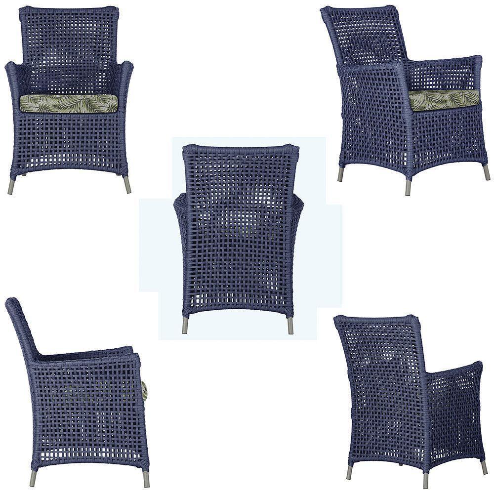 2 Poltronas 1 Mesa Igapó Em Alumínio Fendi Corda Náutica E5 Azul - 2