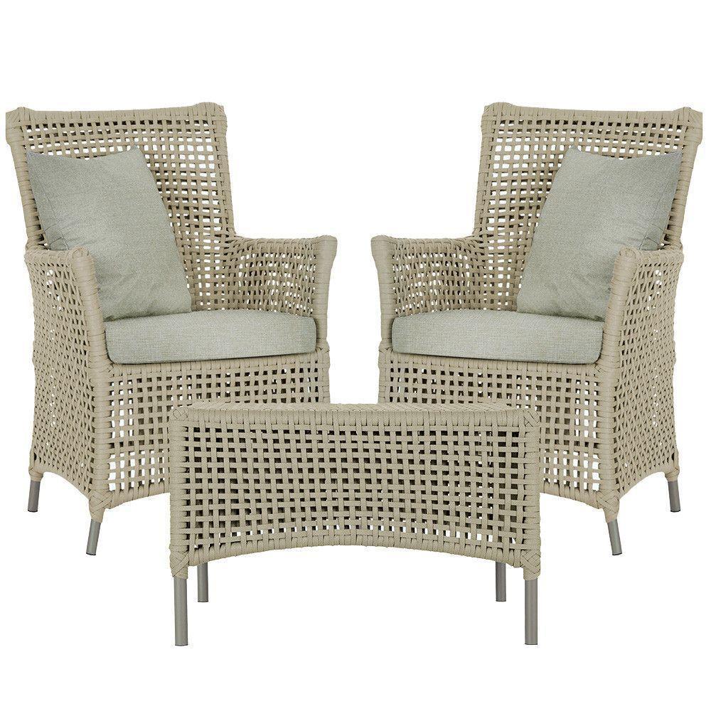 2 Poltronas E 1 Mesa Igapó Alumínio Fendi Corda Náutica E3 Rami - 1