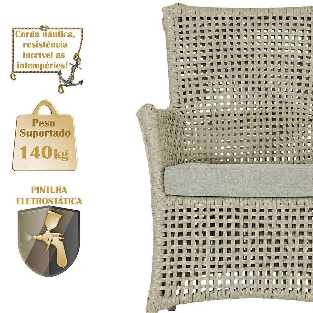 2 Poltronas E 1 Mesa Igapó Alumínio Fendi Corda Náutica E3 Rami - 4