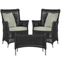 2 Poltronas E 1 Mesa Igapó Alumínio Fendi Corda Náutica E3 Preto - 1