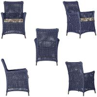 2 Poltronas E 1 Mesa Igapó Alumínio Marrom Corda Náutica E6 Azul - 3