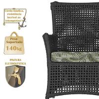 2 Poltronas 1 Mesa Igapó Em Alumínio Fendi Corda Náutica E5 Preto