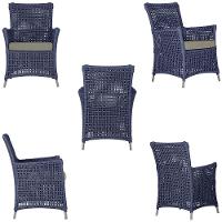 2 Poltronas E 1 Mesa Igapó Alumínio Fendi Corda Náutica E8 Azul - 3