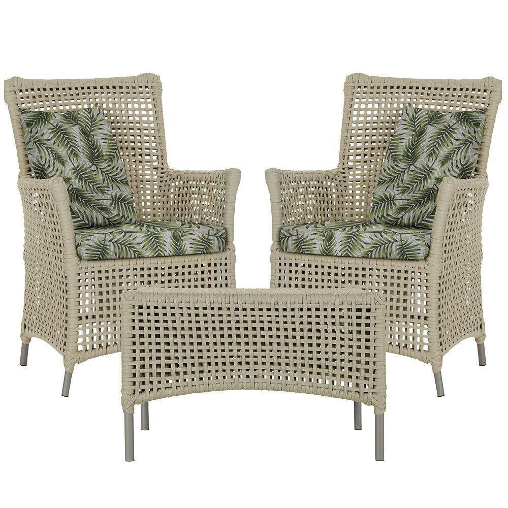 2 Poltronas 1 Mesa Igapó Em Alumínio Fendi Corda Náutica E5 Rami - 1