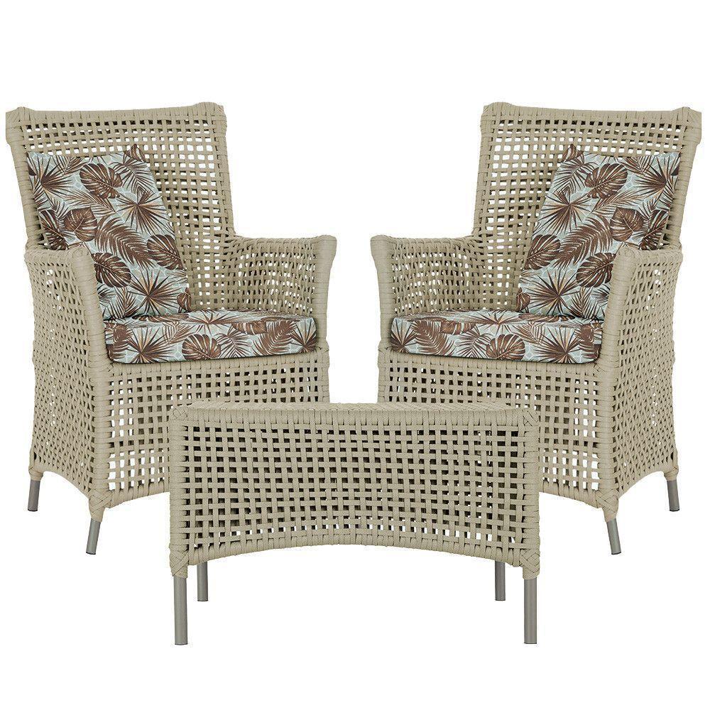 2 Poltronas E 1 Mesa Igapó Alumínio Fendi Corda Náutica E6 Rami - 1