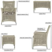 2 Poltronas E 1 Mesa Igapó Alumínio Fendi Corda Náutica E6 Rami - 5