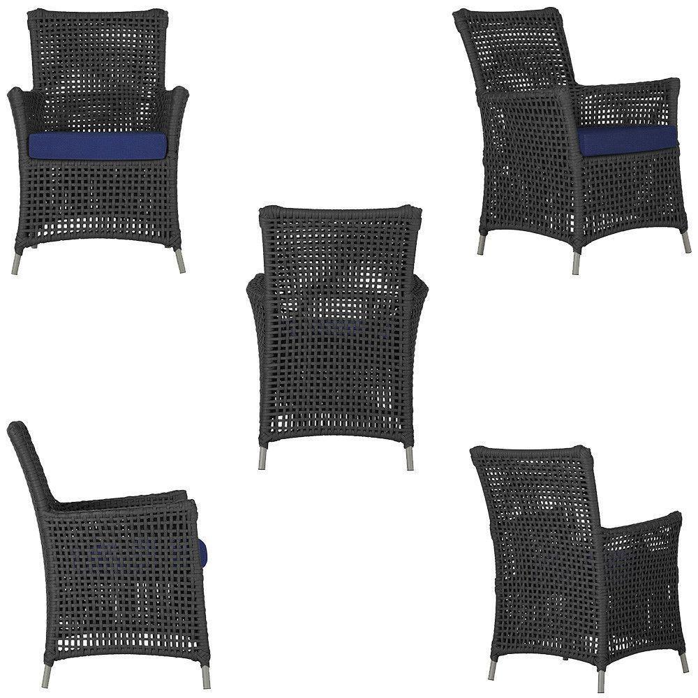 4 Poltronas E 1 Mesa Igapó Alumínio Fendi Corda Náutica E10 Preto - 3