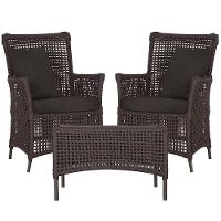 2 Poltronas E 1 Mesa Igapó Alumínio Marrom Corda Náutica E9 Marrom - 1