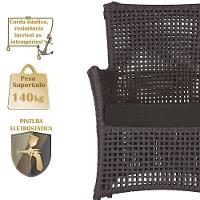 2 Poltronas E 1 Mesa Igapó Alumínio Marrom Corda Náutica E9 Marrom