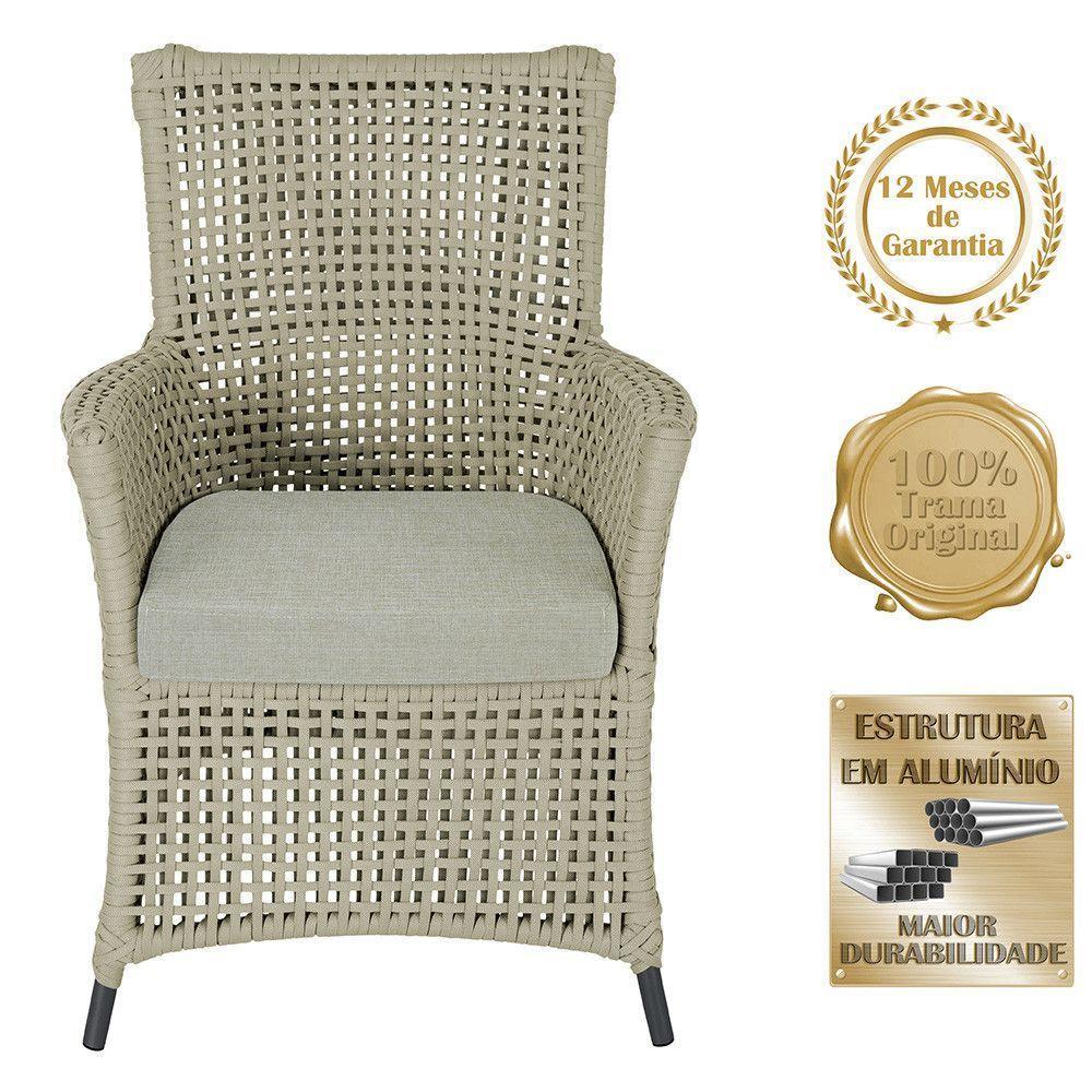 2 Poltronas 1 Mesa Igapó Em Alumínio Preta Corda Náutica E3 Rami - 5