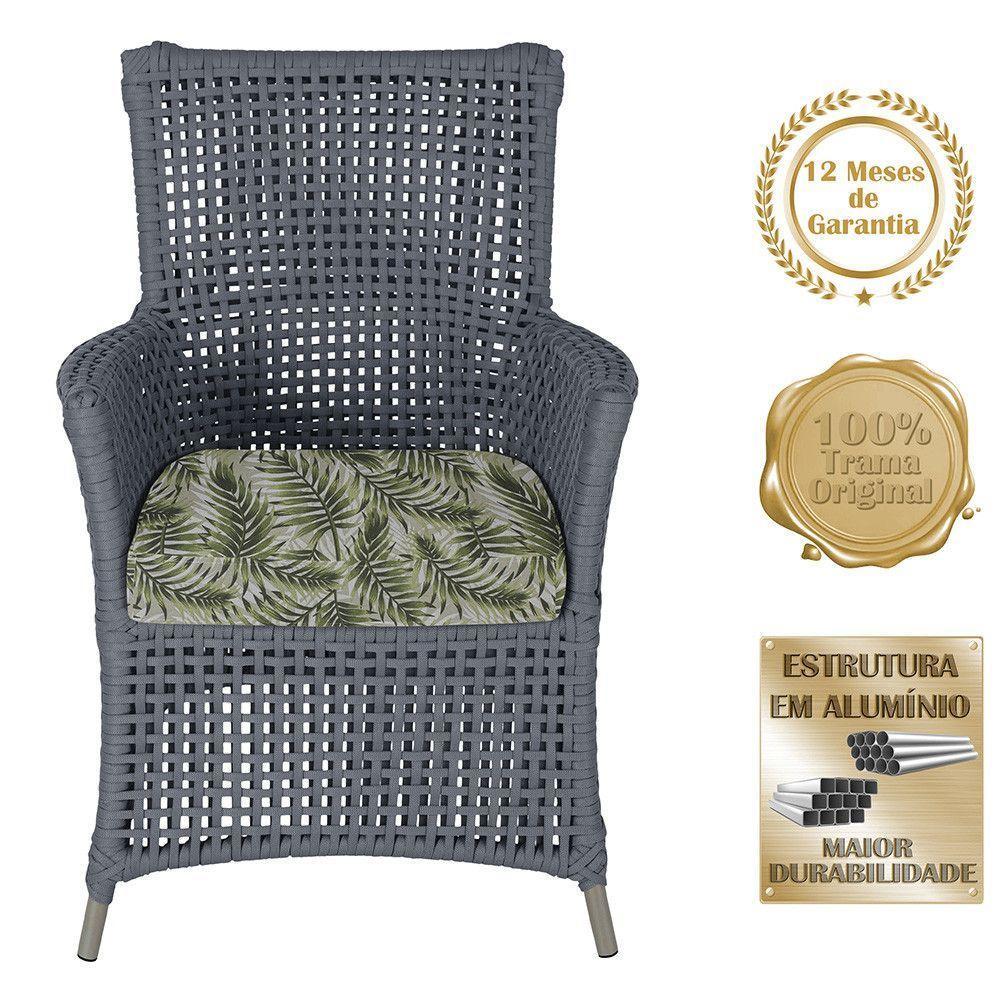 2 Poltronas 1 Mesa Igapó Em Alumínio Fendi Corda Náutica E5 Prata - 5