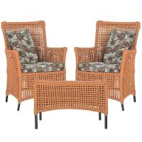 2 Poltronas E 1 Mesa Igapó Alumínio Preta Corda Náutica E6 Terra Cota - 1