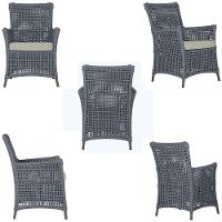 2 Poltronas 1 Mesa Igapó Em Alumínio Marrom Corda Náutica E3 Prata - 2