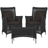 2 Poltronas E 1 Mesa Igapó Alumínio Fendi Corda Náutica E9 Preto - 1