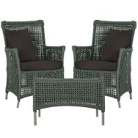 2 Poltronas E 1 Mesa Igapó Alumínio Fendi Corda Náutica E9 Verde - 1