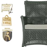 2 Poltronas E 1 Mesa Igapó Alumínio Fendi Corda Náutica E3 Verde - 2