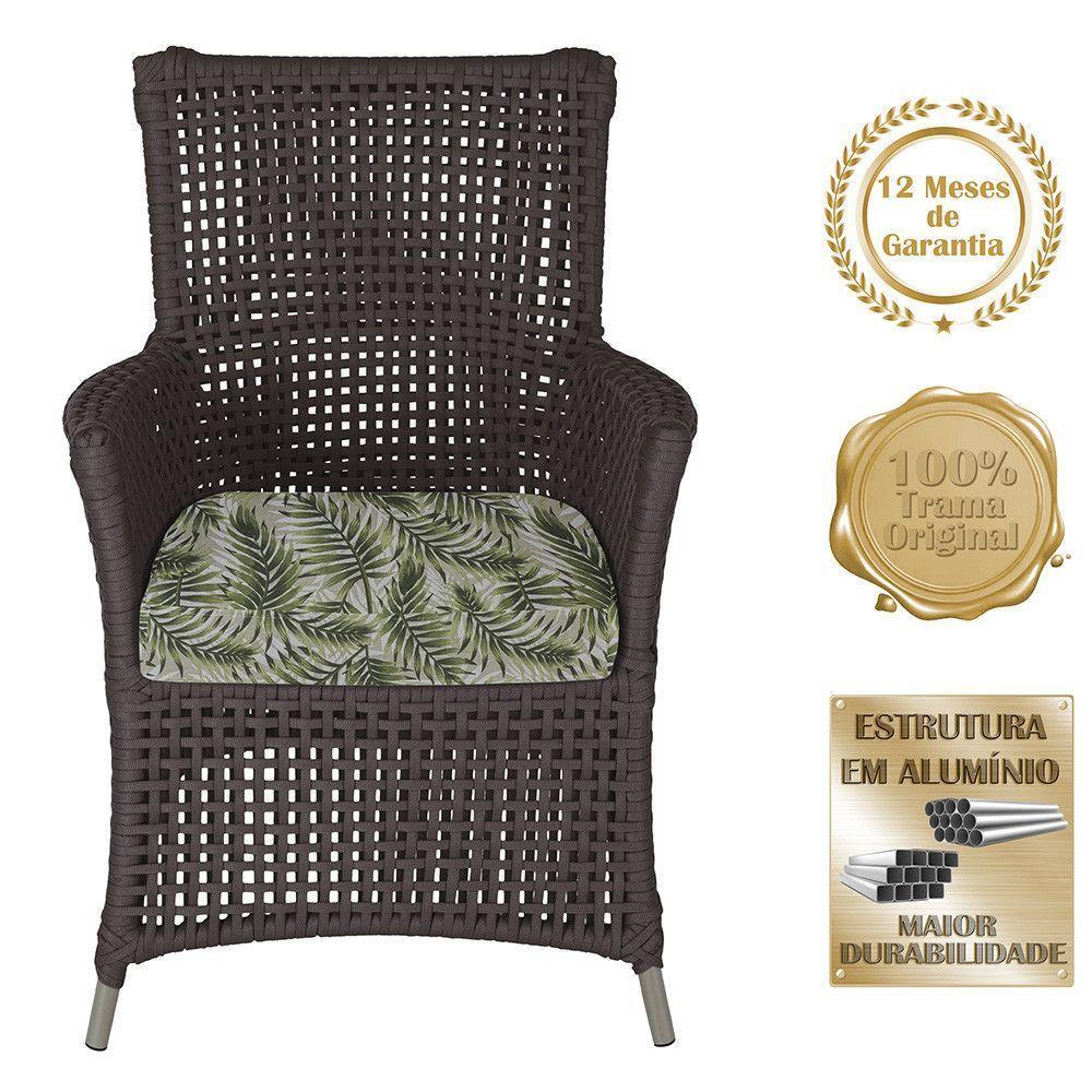 2 Poltronas 1 Mesa Igapó Em Alumínio Fendi Corda Náutica E5 Marrom - 5