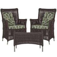 2 Poltronas 1 Mesa Igapó Em Alumínio Fendi Corda Náutica E5 Marrom - 1