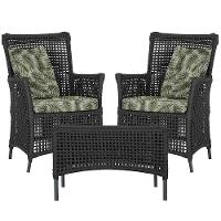 2 Poltronas 1 Mesa Igapó Em Alumínio Preta Corda Náutica E5 Preto - 1