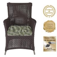 4 Poltronas E 1 Mesa Igapó Alumínio Fendi Corda Náutica E5 Marrom - 5