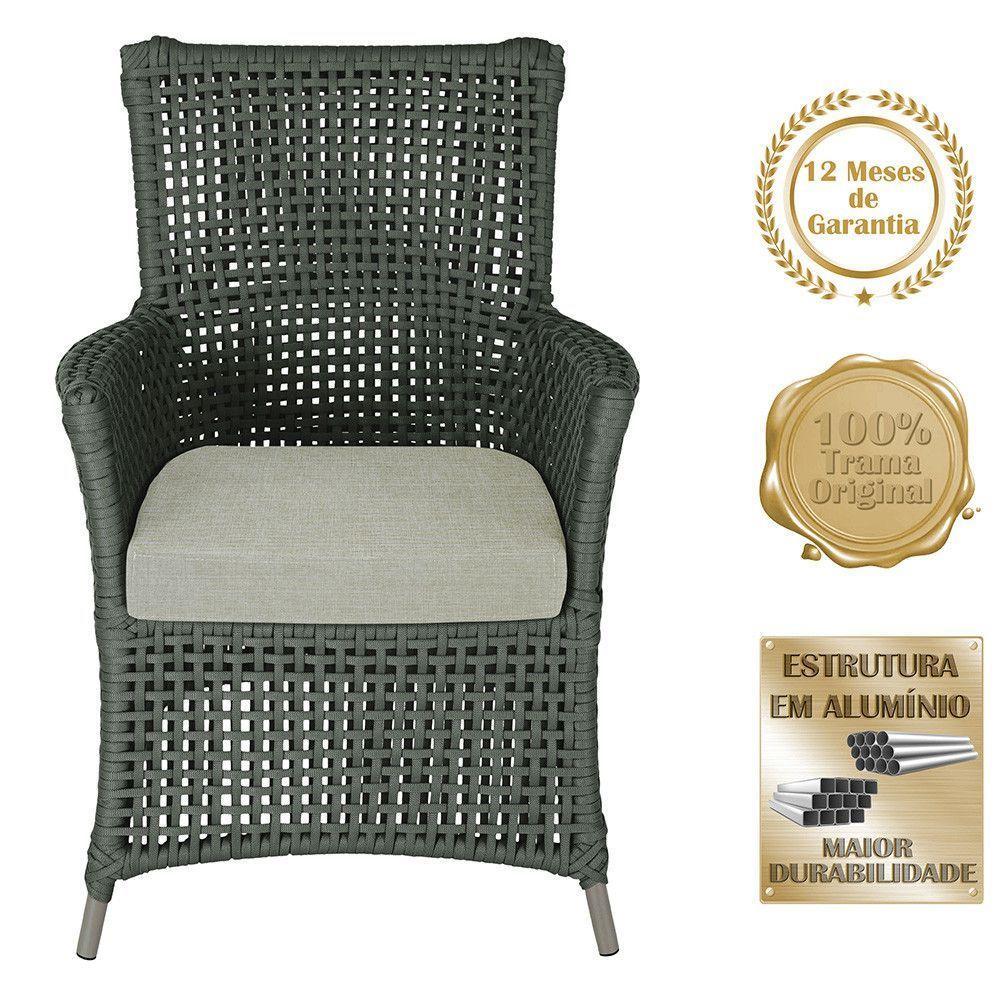 4 Poltronas E 1 Mesa Igapó Alumínio Fendi Corda Náutica E3 Verde - 5