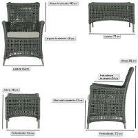 4 Poltronas E 1 Mesa Igapó Alumínio Fendi Corda Náutica E3 Verde - 3