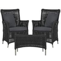 2 Poltronas E 1 Mesa Igapó Alumínio Fendi Corda Náutica E11 Preto - 1