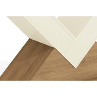 Mesa de Sala Jantar Amora + Tampo Madeirado c/ Vidro 180x105cm Freijó/Off White - Kappesberg - 3