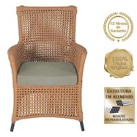 2 Poltronas E 1 Mesa Igapó Alumínio Preta Corda Náutica E8 Terra Cota - 5